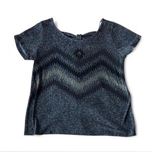 Chic Black and Gray Chevron Top